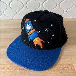 Youth Rocket Design Black and Blue Cap
